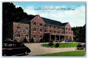 c1940's Entrance to Great Smoky Mountains Greystone Hotel Gatlinburg TN Postcard