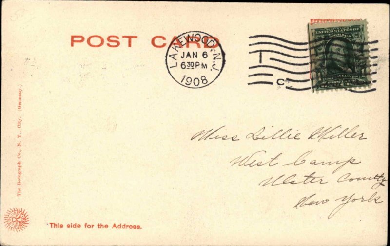 Lakewood NJ First Baptist Church Rotograph A767a Pre-1910 Vintage Postcard