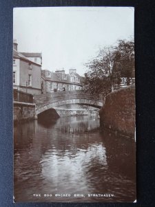 Scotland STRATHAVEN The Boo Backed Bridge c1920s RP Postcard by A. Merton