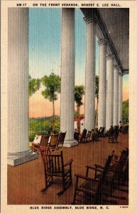 Vtg North Carolina NC Blue Ridge Assembly Veranda Robert E Lee Hall Postcard