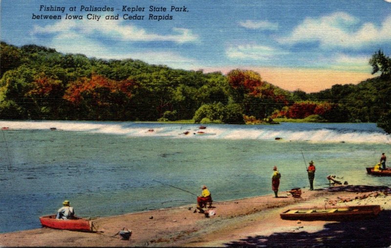 Iowa Fishing At Palisades Kepler State Park Between Iowa City and Cedar Rapid...