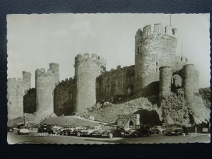 Wales CONWAY CASTLE & CAR PARK c1950's RP Postcard by Valentine W7501