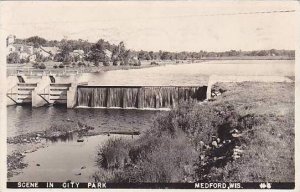 Wisconsin Medford Scene In City Park 1950 Real Photo RPPC