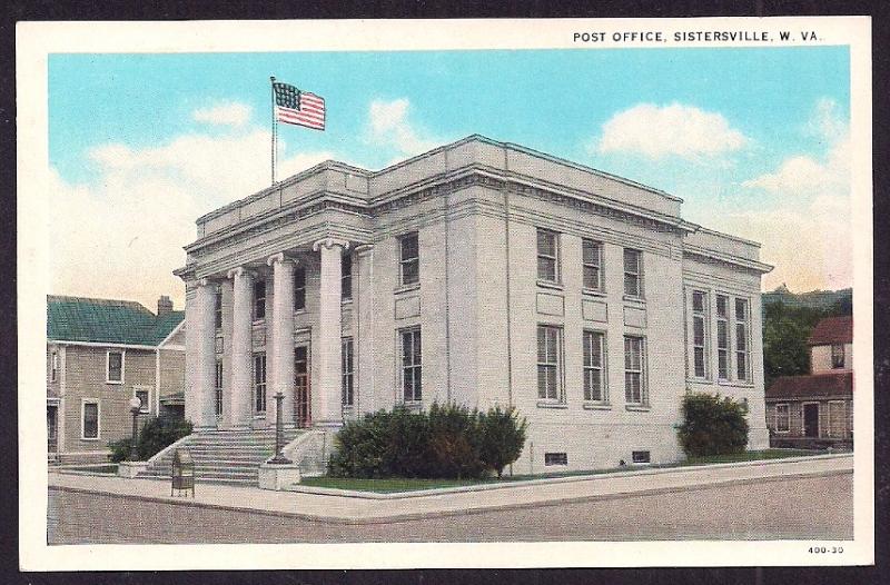 Sistersville Post Office W VA unused c1925's