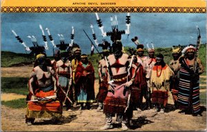 Linen PC Apache Devil Dancers Indian Reservation New Mexico Sacramento Mountains