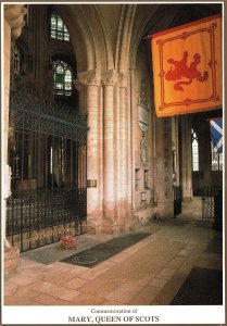 CONTINENTAL SIZE POSTCARD PETERBOROUGH CATHEDRAL MARY QUEEN OF SCOTS