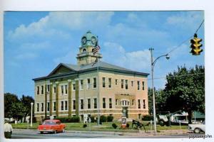 West Union OH Courthouse Old Cars Postcard