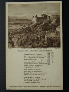 Wales Harlech Castle MARCH OF THE MEN OF HARLECH Lyrics c1950s Postcard by Frith