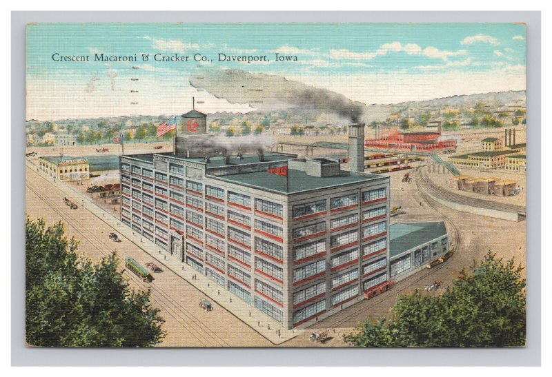 Davenport Iowa Crescent Macaroni & Cracker Co. Postcard c1942 Postmark