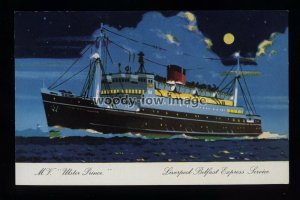 f2111 - Liverpool Belfast Ferry - Ulster Prince - plainback postcard art