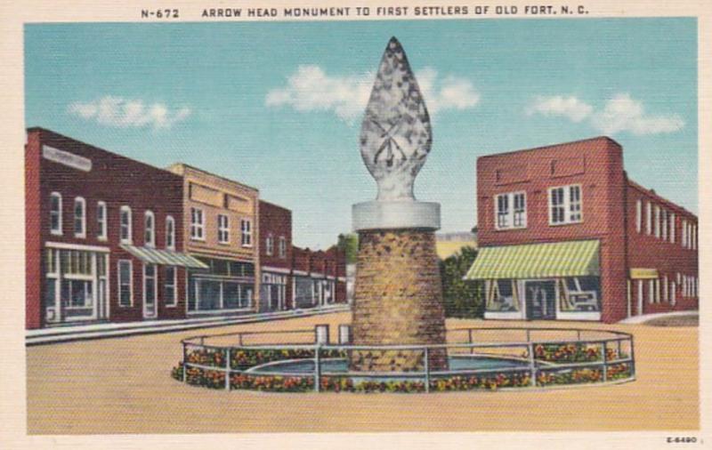 North Carolina Old Fort Arrow Head Monument To First Settlers Of Old Fort