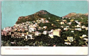 Capri- Panorama Dal Castello Italy Houses & Mountains Postcard