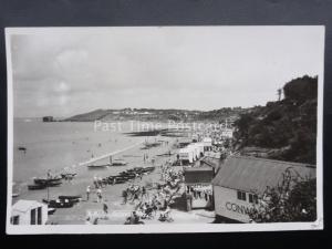 Isle of Wight COLWELL BAY near TOTLAND busy beach scene Old RP Postcard by Nigh