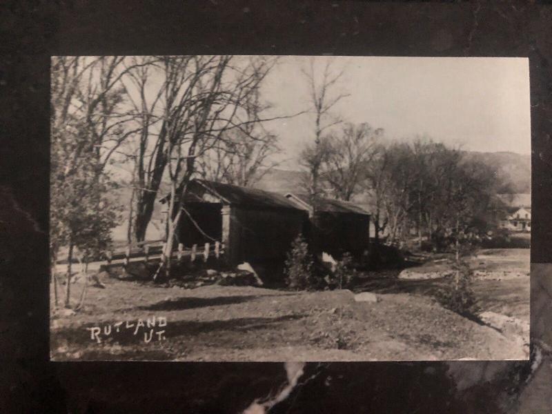 Mint Rutland VT USA RPPC Postcard Train Rails View 