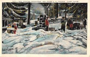LA County Camp California Mid Winter Picnicers Antique Postcard K55895