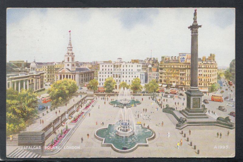 London Postcard - Trafalgar Square - Valentine's Art Colour T9989