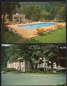 (2) British Columbia Harrison Hot Springs Resort Hotel on Harrison Lake - Chrome