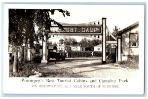 c1920's Tourist Camp Park Entrance Winnipeg Manitoba Canada RPPC Photo Postcard