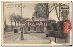 Old Postcard Automotive Municipal plate Michelin Exit St Cyr l & # 39Ecole