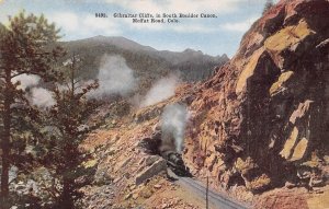 Gibraltar Cliffs Moffat Road Railroad South Boulder Canyon Colorado postcard