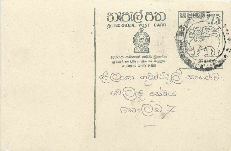 Entier Postal Stationery Postal Sri Lanka Ceylon Lion