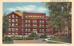 MOLINE, Illinois IL    LUTHERAN HOSPITAL  Rock Island County  ca1940's Postcard