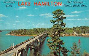 AR, Arkansas  BRIDGE~HWY 7~LAKE HAMILTON  Hot Springs National Park  Postcard