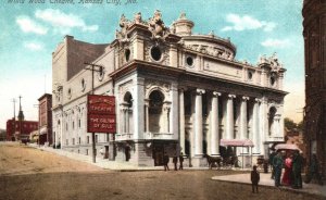 Vintage Postcard 1910's View of Willis Wood Theatre Kansas City Maryland MD