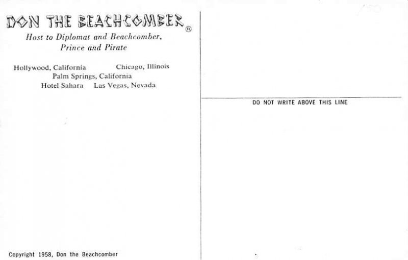 Don the Beachcomber Hollywood CA