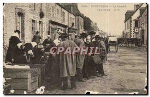 Pontorson Old Postcard The market pigs Pigs TOP