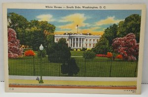 White House South Side Washington DC Vintage Postcard