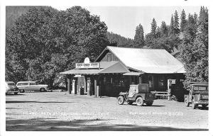 Horse Creek CA Gas Station Store Jeep Truck Old Cars RPPC Postcard