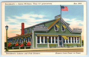 SALEM WILLOWS, Massachusetts MA ~ Roadside SWENBECK'S Restaurant 1940s Postcard