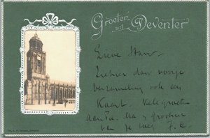 Netherlands Groeten uit Deventer Embossed Vintage Postcard 01.45
