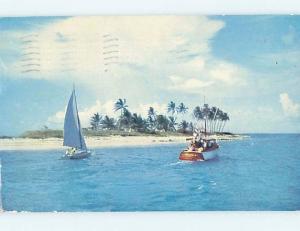 Pre-1980 BOATS AT SANDY CAY BEACH Nassau Bahamas F5764