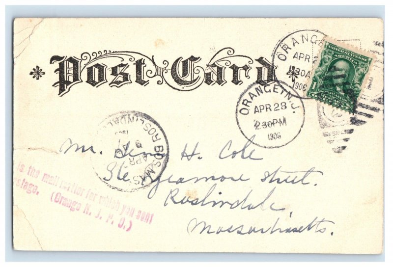 c1910 Main & High Strs, Orange, N.J. Postcard F184E