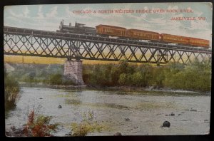 Vintage Postcard 1907-1915 Chicago & North Western Bridge, Janesville, Wisconsin