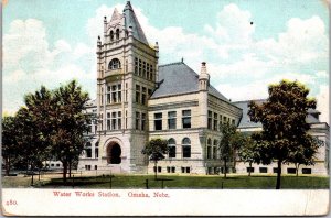 Vtg Omaha Nebraska NE Water Works Station 1909 Old View Postcard
