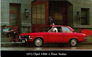 1972 OPEL  ( by Buick)  1900  2 DOOR SEDAN  Advertising  Postcard