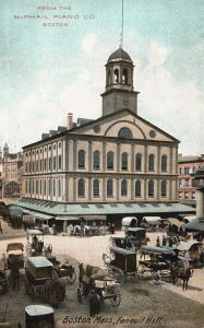 Vintage Postcard From McPhail Piano Company Faneuil Hall Boston Massachusetts MA