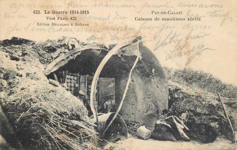 France Pas de Calais ammunition box shelters ww1