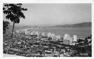 Santos Sao Paulo Brazil Bird's Eye View~Vintage Colombo RPPC-Postcard