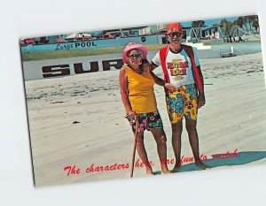 Postcard The Characters Here are Fun to Watch Old Couple Daytona Beach Florida