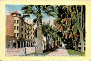 Postcard St. James Hotel St. James park North First Street San Jose California