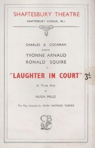 Laughter In Court Comedy Hugh Mills Ronald Squire Shaftesbury  London Theatre...