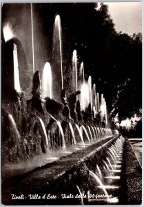 Tivoli Villa D'Este Viale Delle Fontaine Italy Museum Fountain Garden Postcard