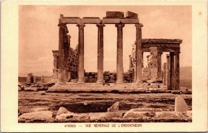 Greece Athens Vue Générale de L'Érechthéion Vintage Postcard C156