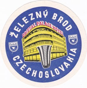 Czechoslovakia Zelezny Brod Cristal Palace Hotel Vintage Luggage Label sk3673