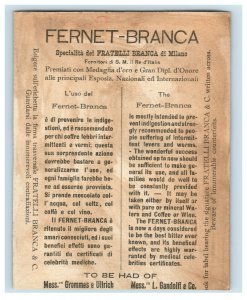 1870s-80s Fernet-Branca Italian Bitters Milan Alcohol Lovely Ladies Flags P219