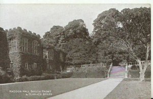 Derbyshire Postcard - Haddon Hall - South Front & Terrace Steps - Ref TZ10137